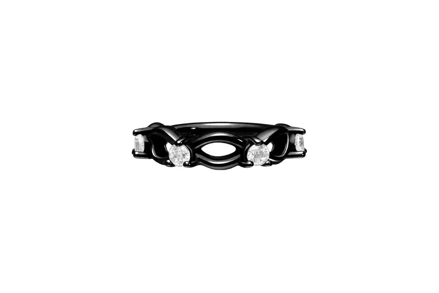 PIERCINGLINE Piercing-Set Chirurgenstahl Segmentring Clicker DOPPELT GEDREHT + KRISTALLE (Clicker / 1 Stk) von PIERCINGLINE