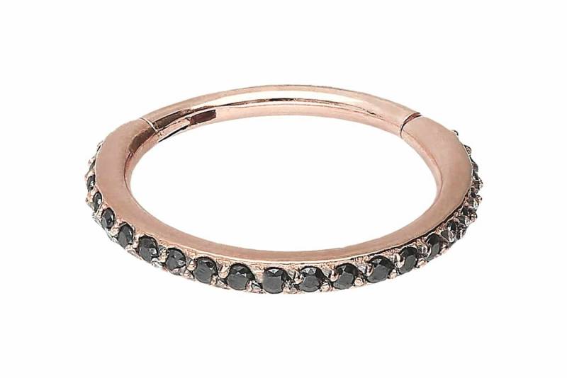 PIERCINGLINE Piercing-Set Chirurgenstahl Segmentring Clicker EINGEFASSTE KRISTALLE (Clicker / 1 Stk) von PIERCINGLINE