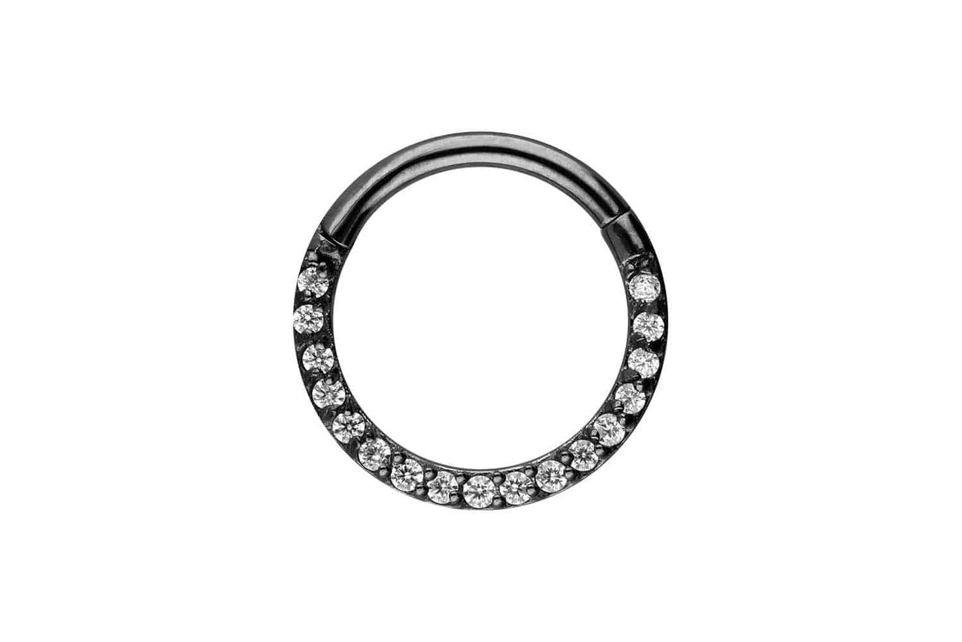 PIERCINGLINE Piercing-Set Chirurgenstahl Segmentring Clicker EINGEFASSTE KRISTALLE (Clicker / 1 Stk) von PIERCINGLINE