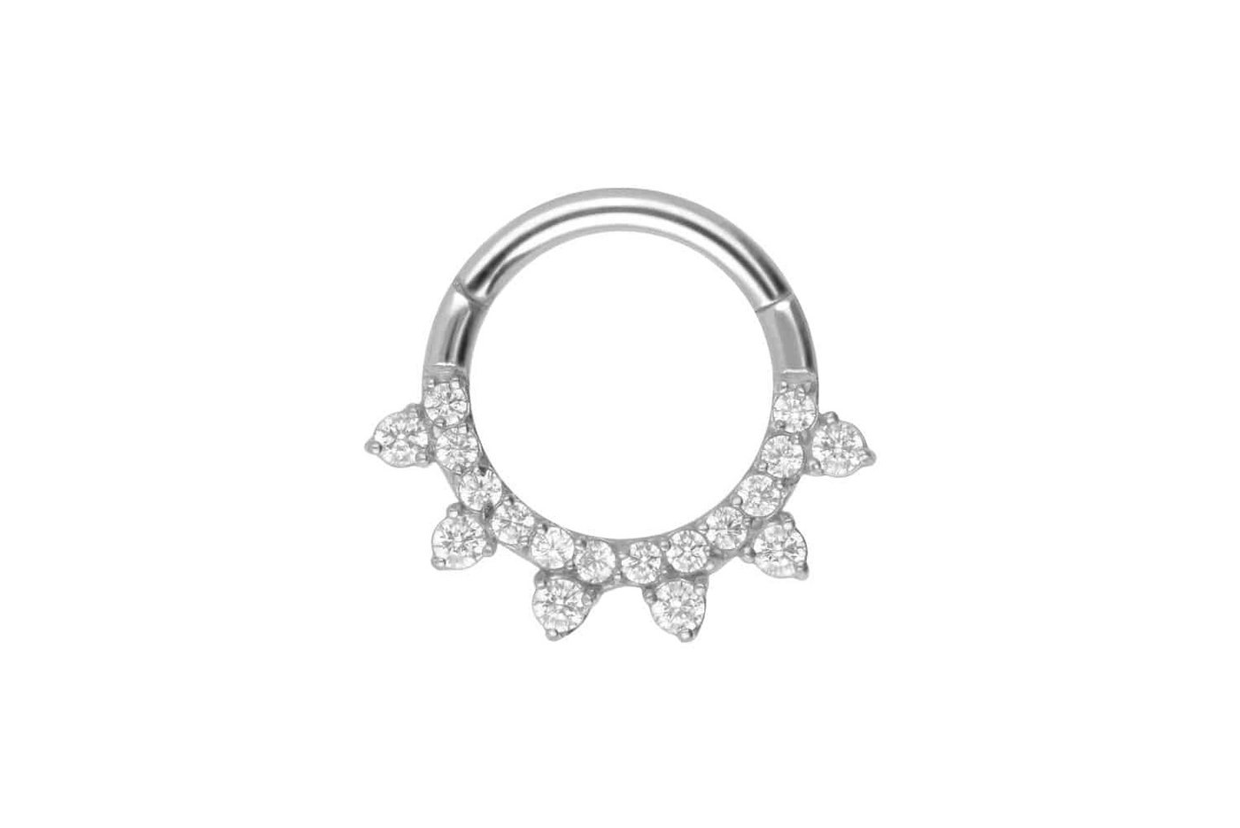 PIERCINGLINE Piercing-Set Chirurgenstahl Segmentring Clicker EINGEFASSTE KRISTALLE (Clicker / 1 Stk) von PIERCINGLINE