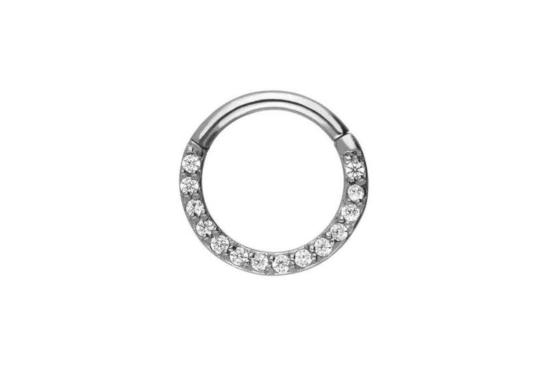 PIERCINGLINE Piercing-Set Chirurgenstahl Segmentring Clicker EINGEFASSTE KRISTALLE (Clicker / 1 Stk) von PIERCINGLINE