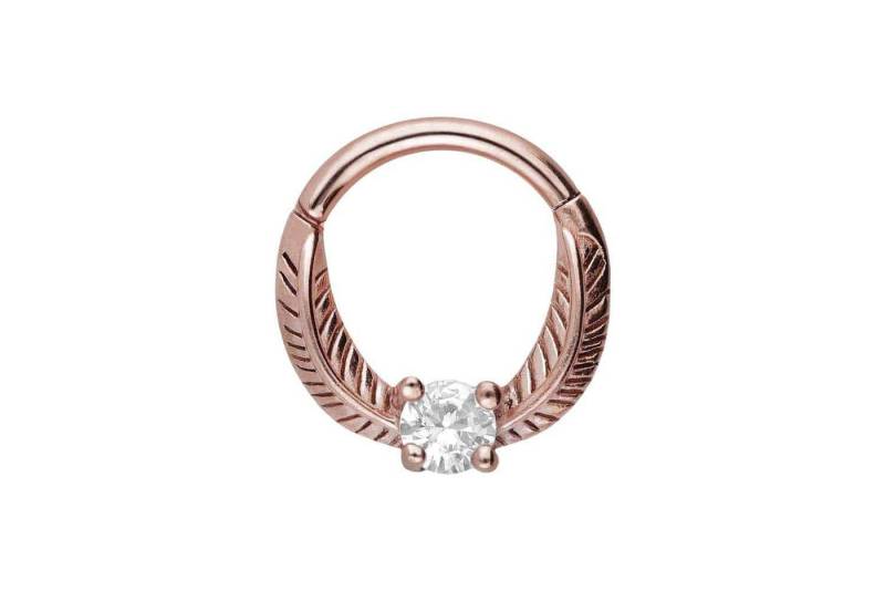 PIERCINGLINE Piercing-Set Chirurgenstahl Segmentring Clicker FLÜGEL + KRISTALL (Clicker / 1 Stk) von PIERCINGLINE
