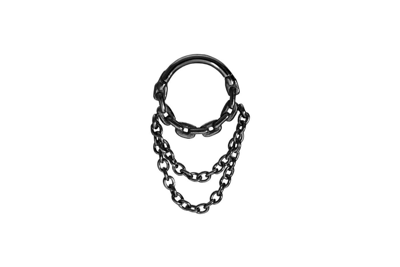 PIERCINGLINE Piercing-Set Chirurgenstahl Segmentring Clicker KETTEN-DESIGN + 2 ANKERKETTEN (Clicker / 1 Stk) von PIERCINGLINE