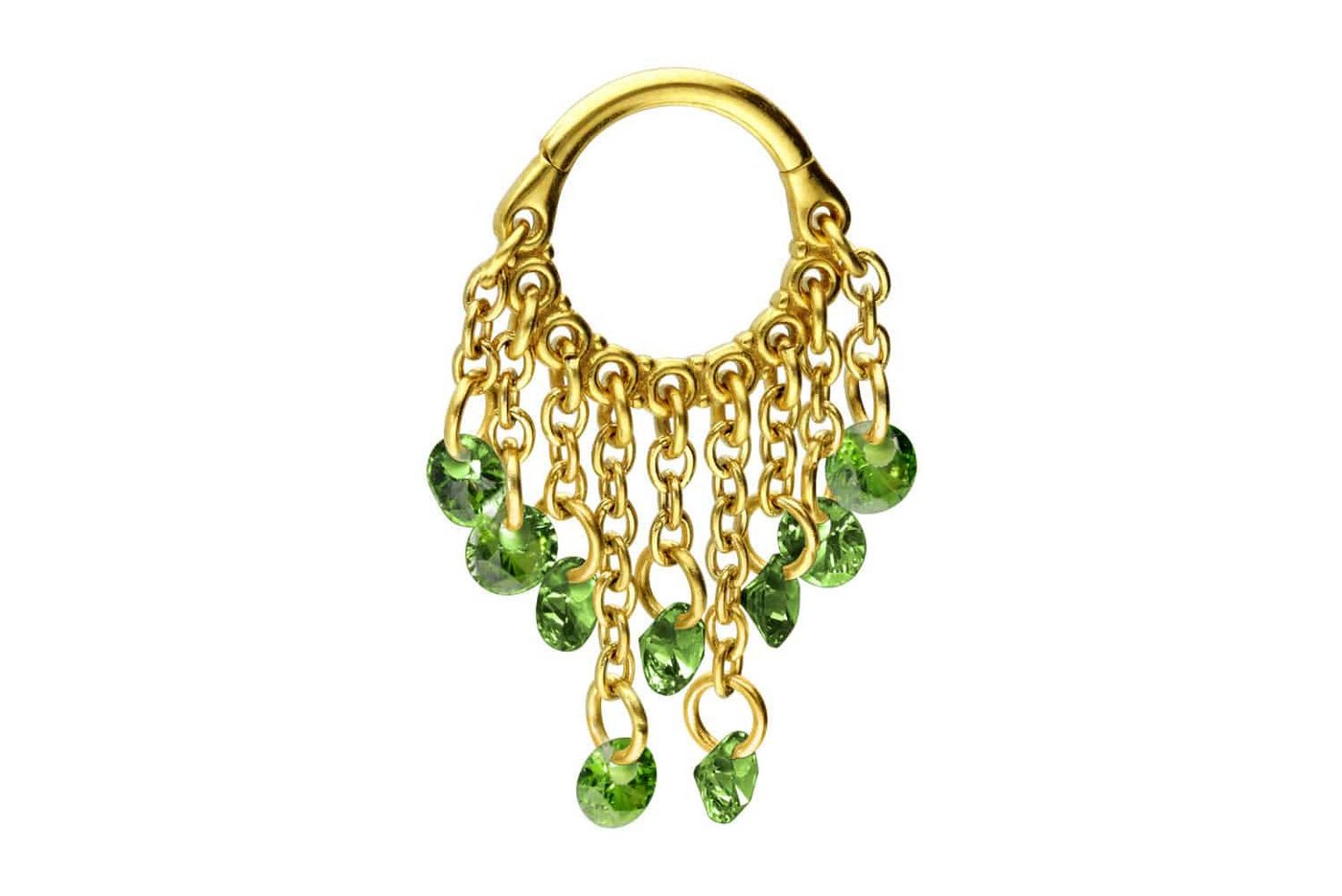 PIERCINGLINE Nasenpiercing Chirurgenstahl Segmentring Clicker KETTENVORHANG + KRISTALLE (Clicker / 1 Stk) von PIERCINGLINE
