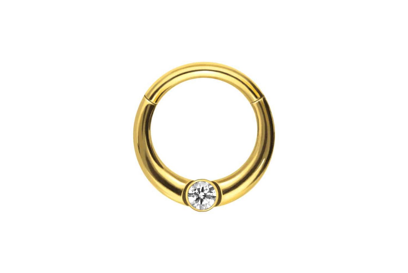 PIERCINGLINE Piercing-Set Chirurgenstahl Segmentring Clicker KRISTALL (Clicker / 1 Stk) von PIERCINGLINE