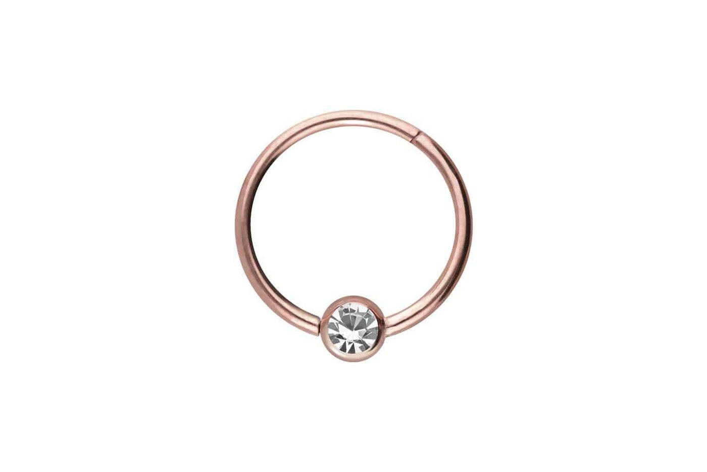 PIERCINGLINE Piercing-Set Chirurgenstahl Segmentring Clicker KRISTALL (Clicker / 1 Stk) von PIERCINGLINE