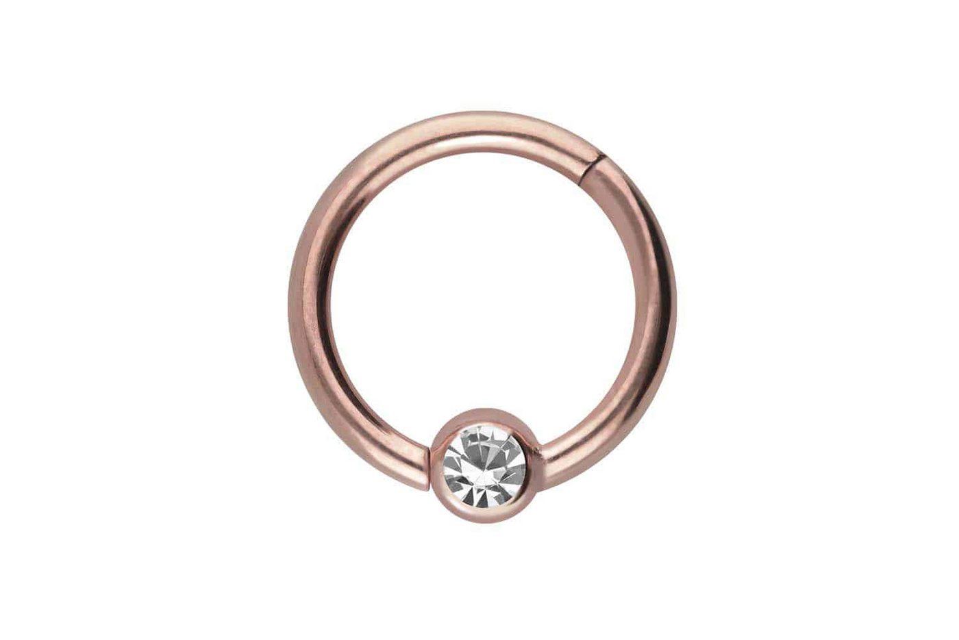 PIERCINGLINE Piercing-Set Chirurgenstahl Segmentring Clicker KRISTALL (Clicker / 1 Stk) von PIERCINGLINE