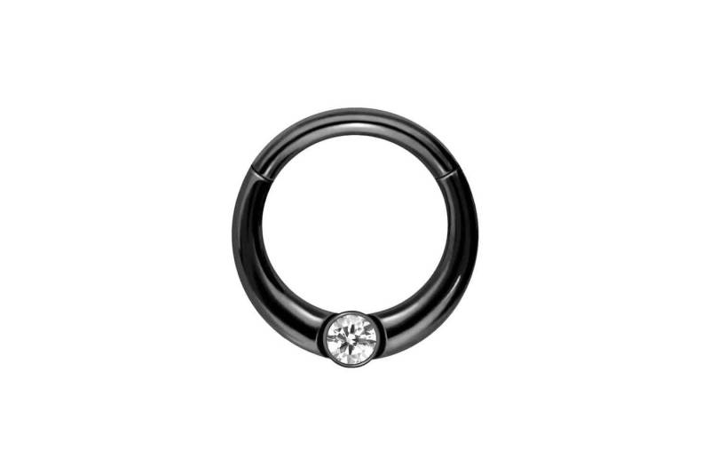 PIERCINGLINE Nasenpiercing Chirurgenstahl Segmentring Clicker KRISTALL (Clicker / 1 Stk) von PIERCINGLINE