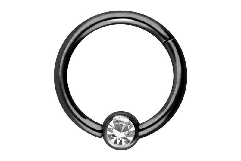PIERCINGLINE Piercing-Set Chirurgenstahl Segmentring Clicker KRISTALL (Clicker / 1 Stk) von PIERCINGLINE