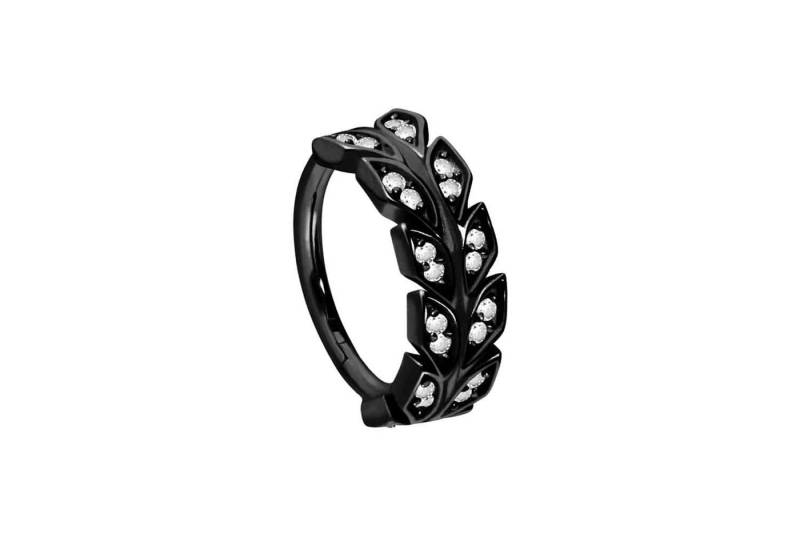 PIERCINGLINE Piercing-Set Chirurgenstahl Segmentring Clicker KRISTALLBLÄTTER (Clicker / 1 Stk) von PIERCINGLINE