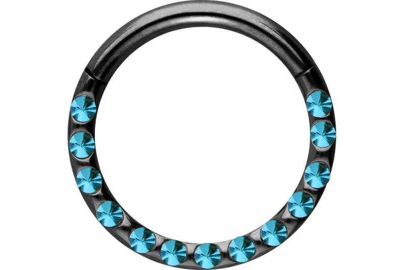PIERCINGLINE Piercing-Set (Clicker, Chirurgenstahl Segmentring Clicker KRISTALLE + EPOXY) von PIERCINGLINE