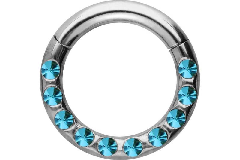 PIERCINGLINE Piercing-Set (Clicker, Chirurgenstahl Segmentring Clicker KRISTALLE + EPOXY) von PIERCINGLINE