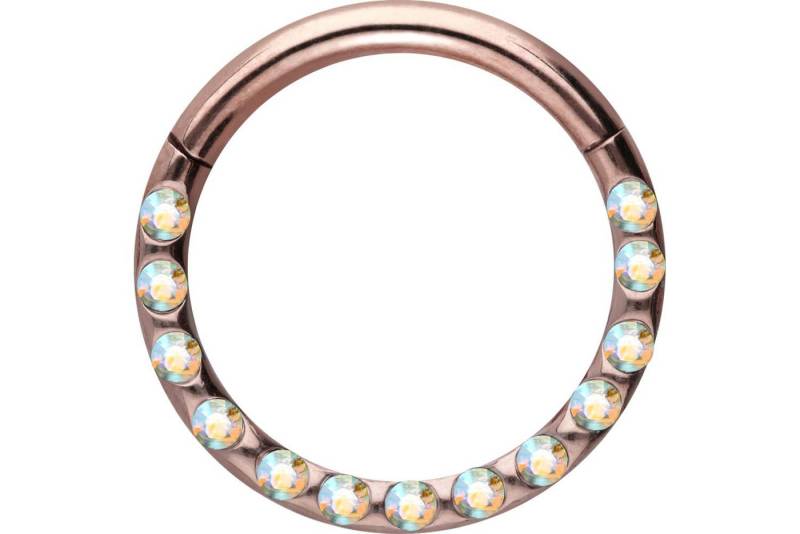 PIERCINGLINE Piercing-Set (Clicker, Chirurgenstahl Segmentring Clicker KRISTALLE + EPOXY) von PIERCINGLINE