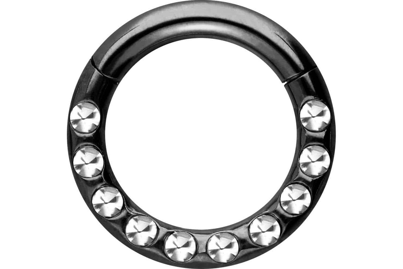 PIERCINGLINE Piercing-Set Chirurgenstahl Segmentring Clicker KRISTALLE + EPOXY (Clicker / 1 Stk) von PIERCINGLINE