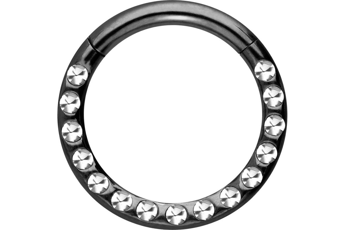 PIERCINGLINE Piercing-Set (Clicker, Chirurgenstahl Segmentring Clicker KRISTALLE + EPOXY) von PIERCINGLINE
