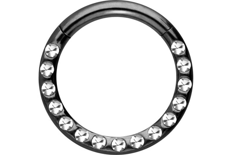 PIERCINGLINE Piercing-Set (Clicker, Chirurgenstahl Segmentring Clicker KRISTALLE + EPOXY) von PIERCINGLINE