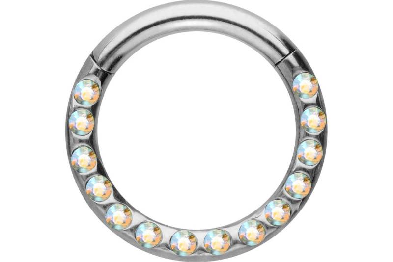 PIERCINGLINE Piercing-Set (Clicker, Chirurgenstahl Segmentring Clicker KRISTALLE + EPOXY) von PIERCINGLINE