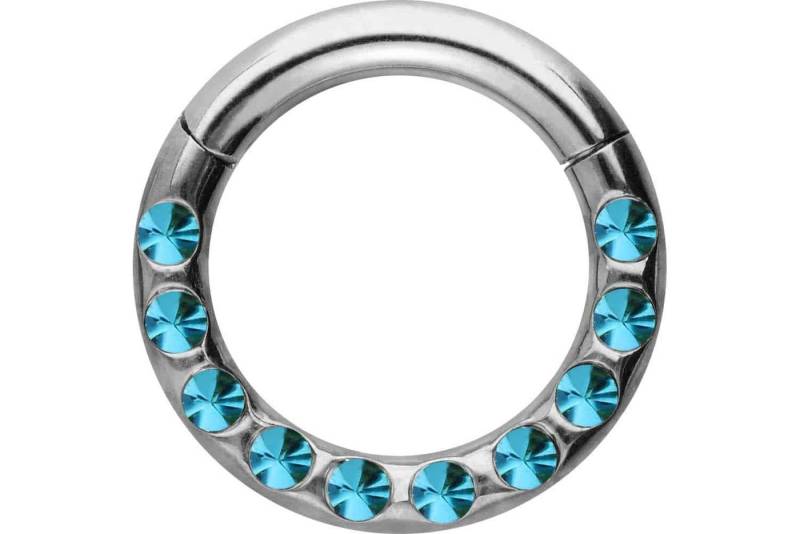 PIERCINGLINE Piercing-Set Chirurgenstahl Segmentring Clicker KRISTALLE + EPOXY (Clicker / 1 Stk) von PIERCINGLINE