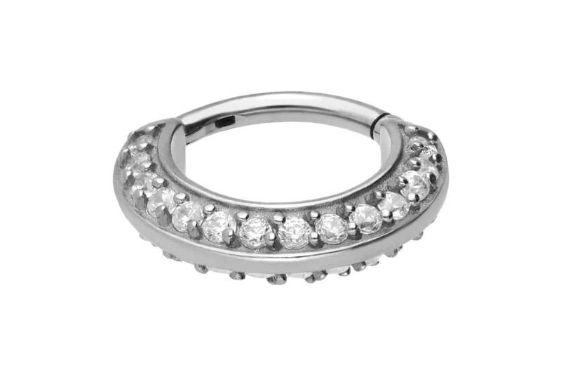 PIERCINGLINE Piercing-Set Chirurgenstahl Segmentring Clicker KRISTALLE BEIDSEITIG (Clicker / 1 Stk) von PIERCINGLINE