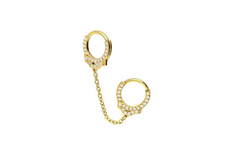 PIERCINGLINE Piercing-Set Chirurgenstahl Segmentring Clicker KRISTALLHANDSCHELLEN (Clicker / 1 Stk) von PIERCINGLINE