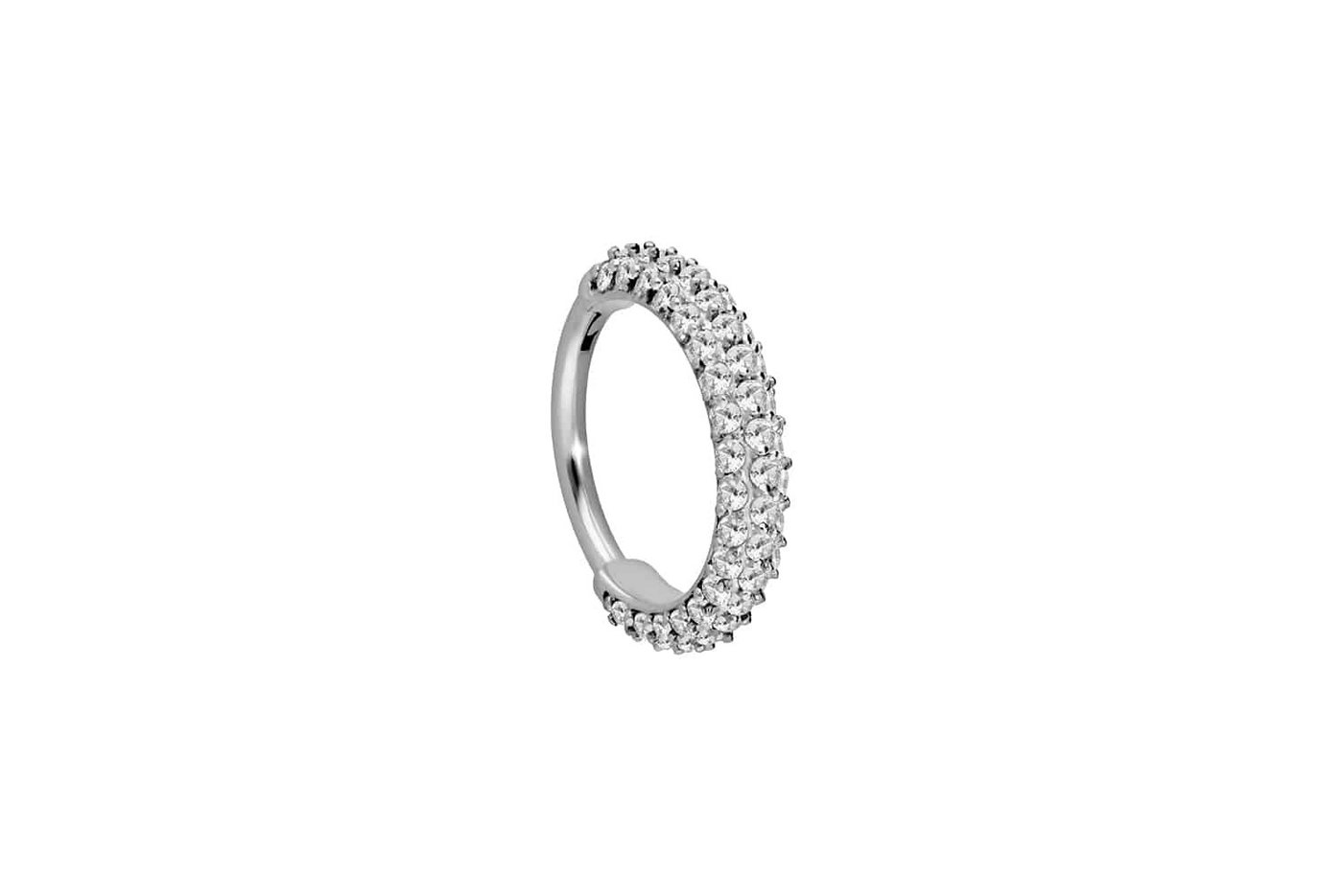 PIERCINGLINE Piercing-Set Chirurgenstahl Segmentring Clicker KRISTALLRAND (Clicker / 1 Stk) von PIERCINGLINE