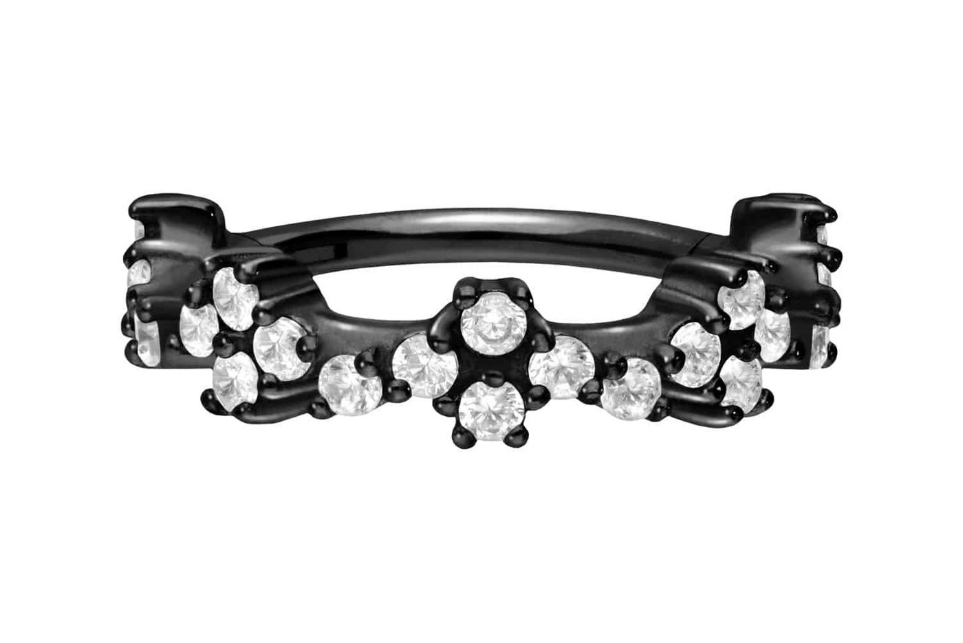 PIERCINGLINE Piercing-Set Chirurgenstahl Segmentring Clicker KRISTALLRANKE (Clicker / 1 Stk) von PIERCINGLINE