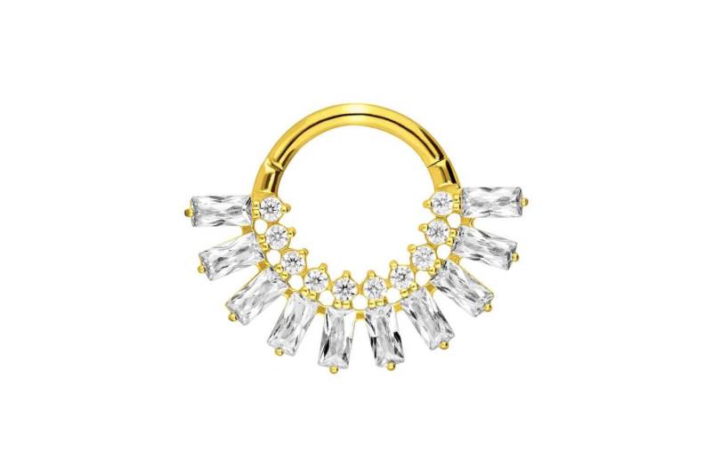PIERCINGLINE Piercing-Set Chirurgenstahl Segmentring Clicker KRISTALLSONNENSTRAHLEN (Clicker / 1 Stk) von PIERCINGLINE