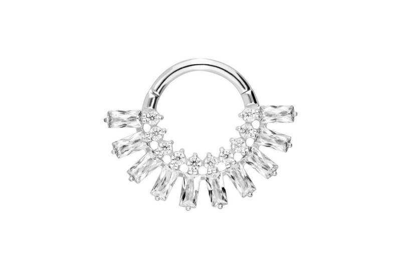 PIERCINGLINE Piercing-Set Chirurgenstahl Segmentring Clicker KRISTALLSONNENSTRAHLEN (Clicker / 1 Stk) von PIERCINGLINE