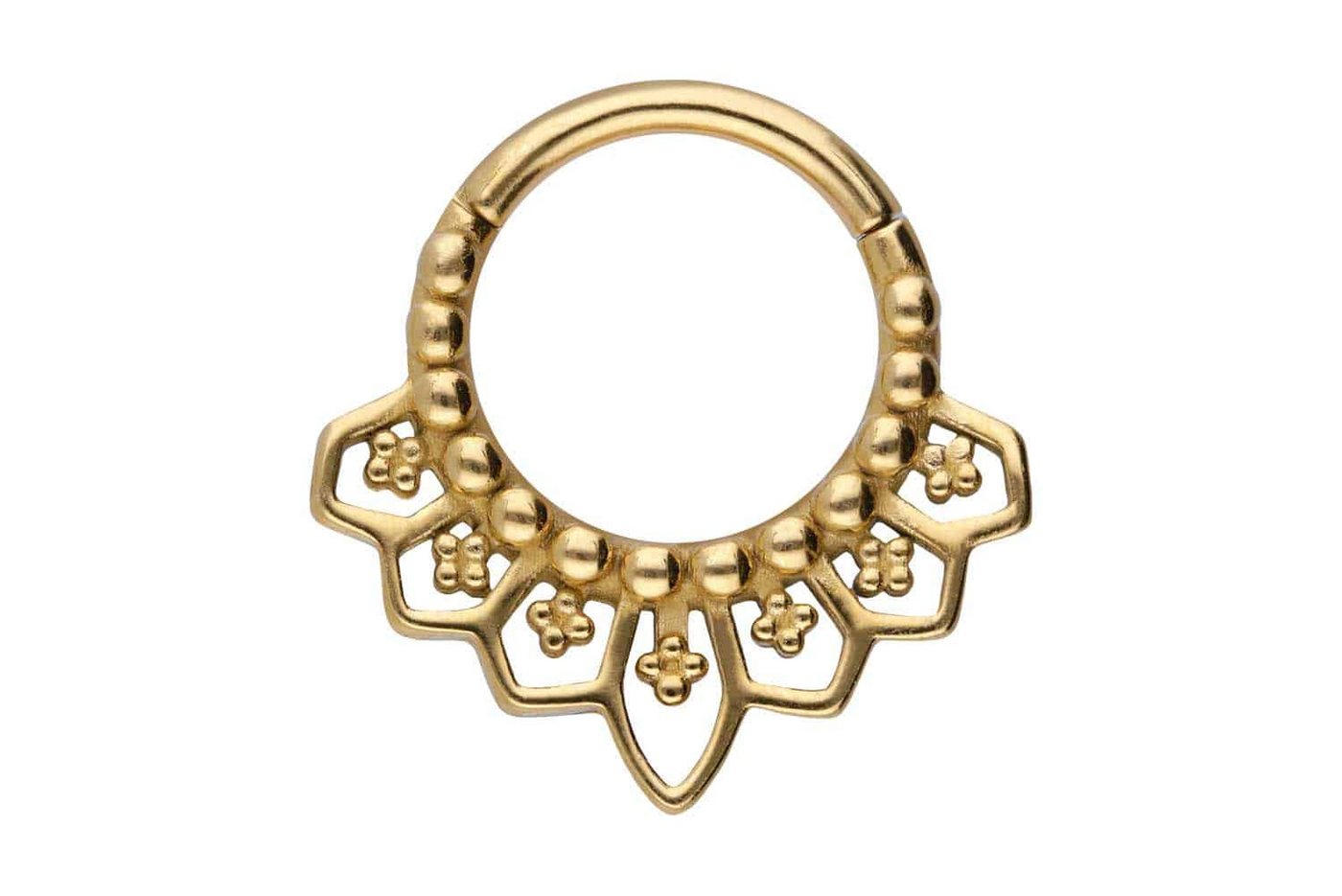 PIERCINGLINE Piercing-Set Chirurgenstahl Segmentring Clicker ORIENTALISCHES DESIGN (Clicker / 1 Stk) von PIERCINGLINE