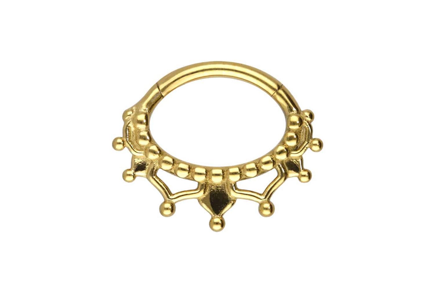 PIERCINGLINE Piercing-Set Chirurgenstahl Segmentring Clicker ORIENTALISCHES DESIGN (Clicker / 1 Stk) von PIERCINGLINE