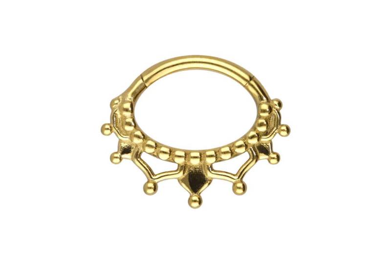 PIERCINGLINE Piercing-Set Chirurgenstahl Segmentring Clicker ORIENTALISCHES DESIGN (Clicker / 1 Stk) von PIERCINGLINE