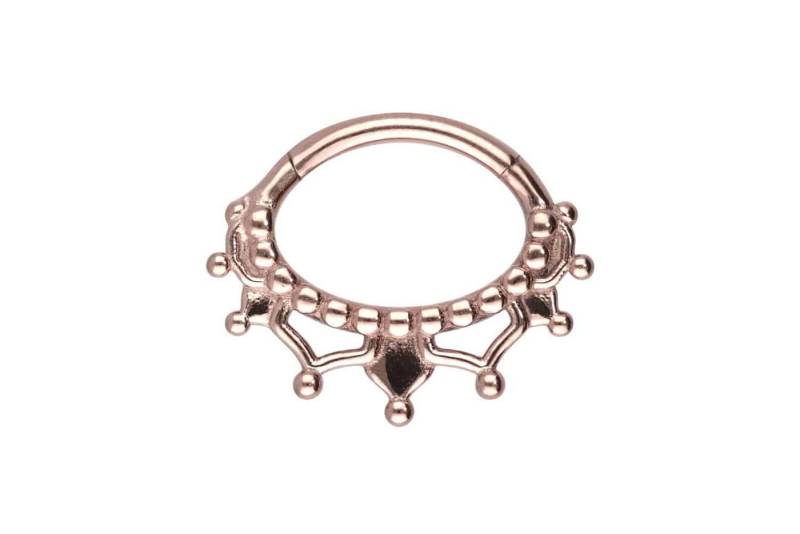 PIERCINGLINE Piercing-Set Chirurgenstahl Segmentring Clicker ORIENTALISCHES DESIGN (Clicker / 1 Stk) von PIERCINGLINE