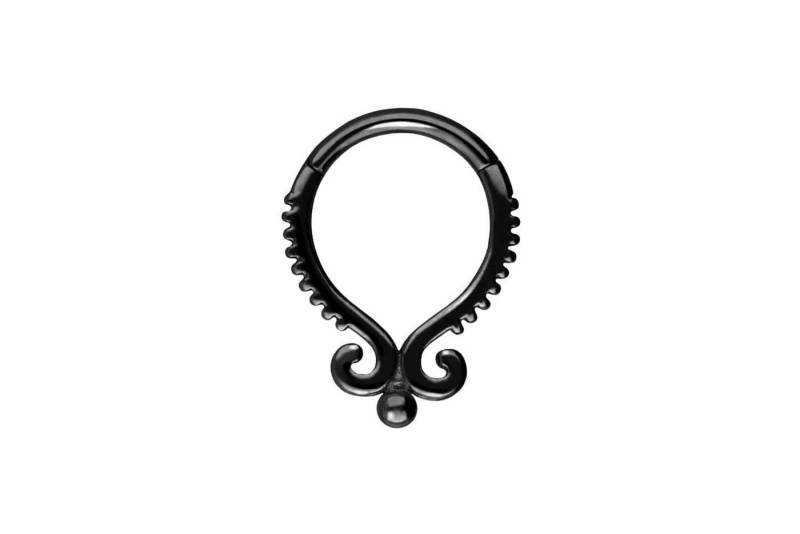 PIERCINGLINE Piercing-Set Chirurgenstahl Segmentring Clicker ORIENTALISCHES DESIGN (Clicker / 1 Stk) von PIERCINGLINE