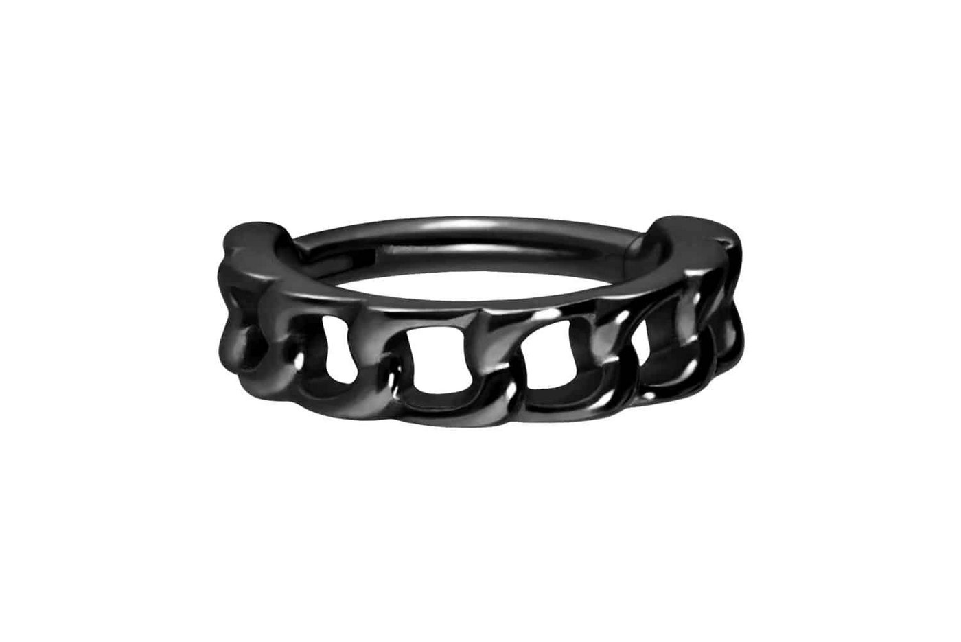 PIERCINGLINE Piercing-Set Chirurgenstahl Segmentring Clicker PANZERKETTEN-DESIGN (Clicker / 1 Stk) von PIERCINGLINE