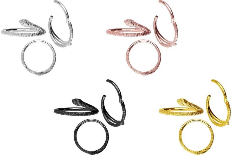 PIERCINGLINE Piercing-Set Chirurgenstahl Segmentring Clicker SCHLANGE (Clicker / 1 Stk) von PIERCINGLINE