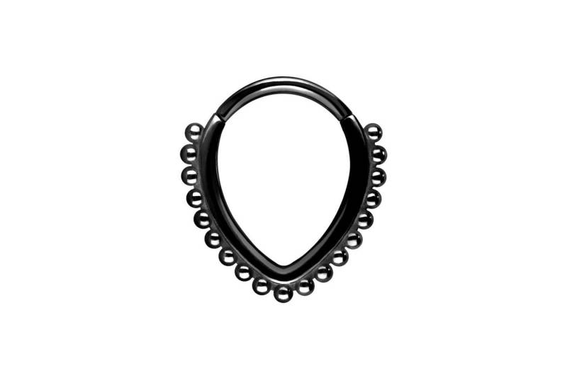 PIERCINGLINE Piercing-Set Chirurgenstahl Segmentring Clicker TROPFEN + KUGELN (Clicker / 1 Stk) von PIERCINGLINE