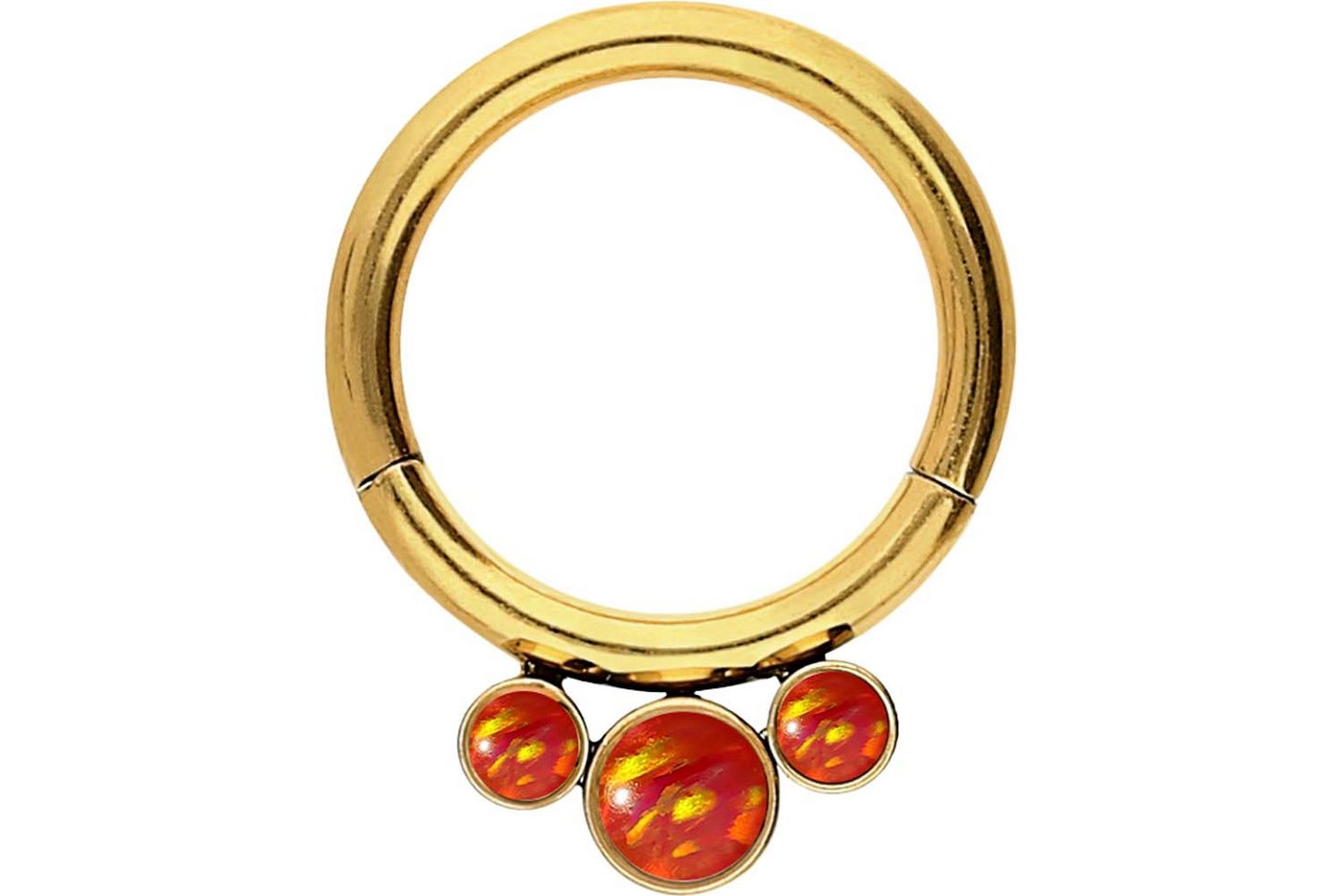 PIERCINGLINE Piercing-Set (Clicker, Chirurgenstahl Segmentrng Clicker 3 SYNTHETISCHE OPALE) von PIERCINGLINE