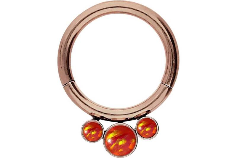 PIERCINGLINE Piercing-Set (Clicker, Chirurgenstahl Segmentrng Clicker 3 SYNTHETISCHE OPALE) von PIERCINGLINE