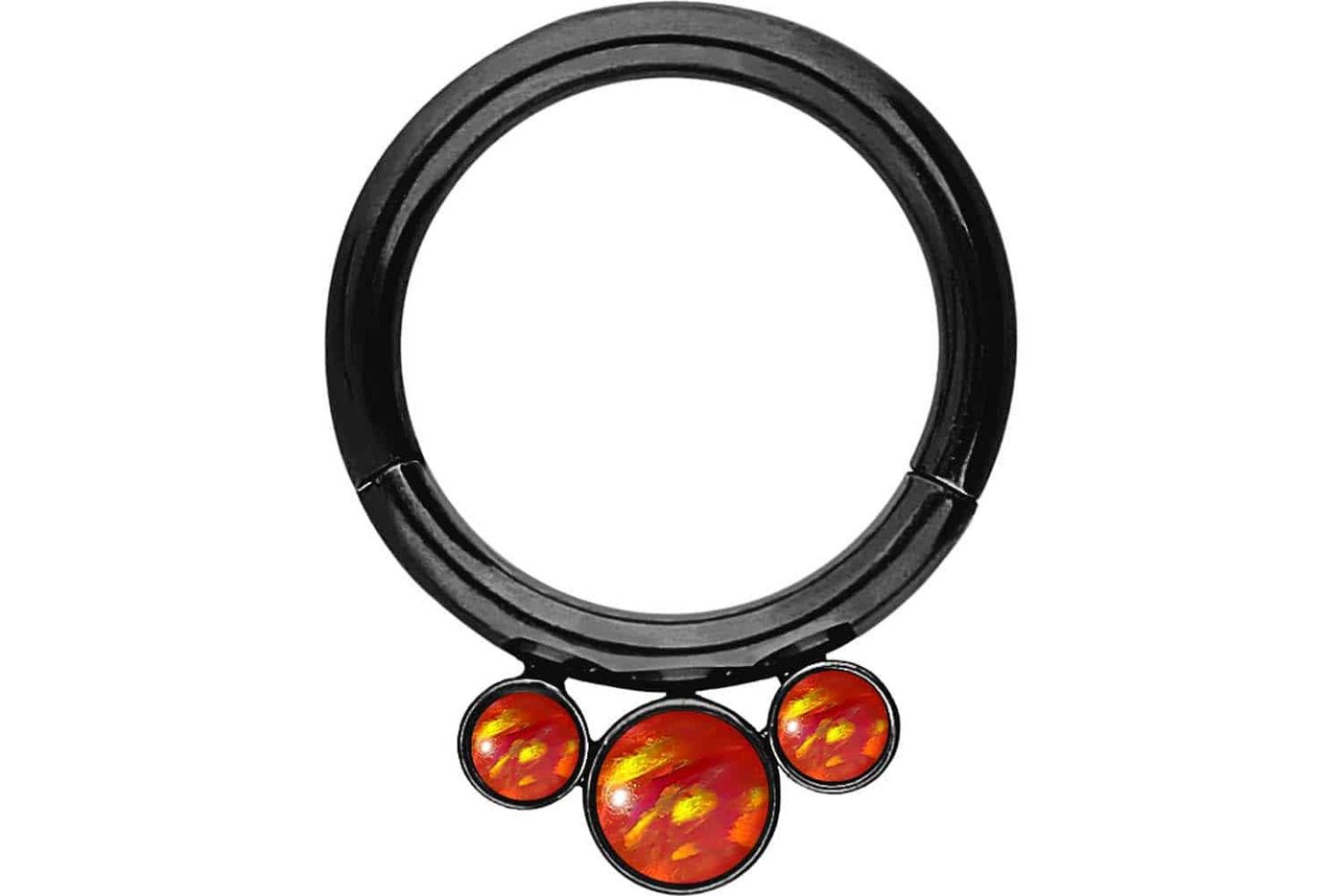 PIERCINGLINE Piercing-Set (Clicker, Chirurgenstahl Segmentrng Clicker 3 SYNTHETISCHE OPALE) von PIERCINGLINE