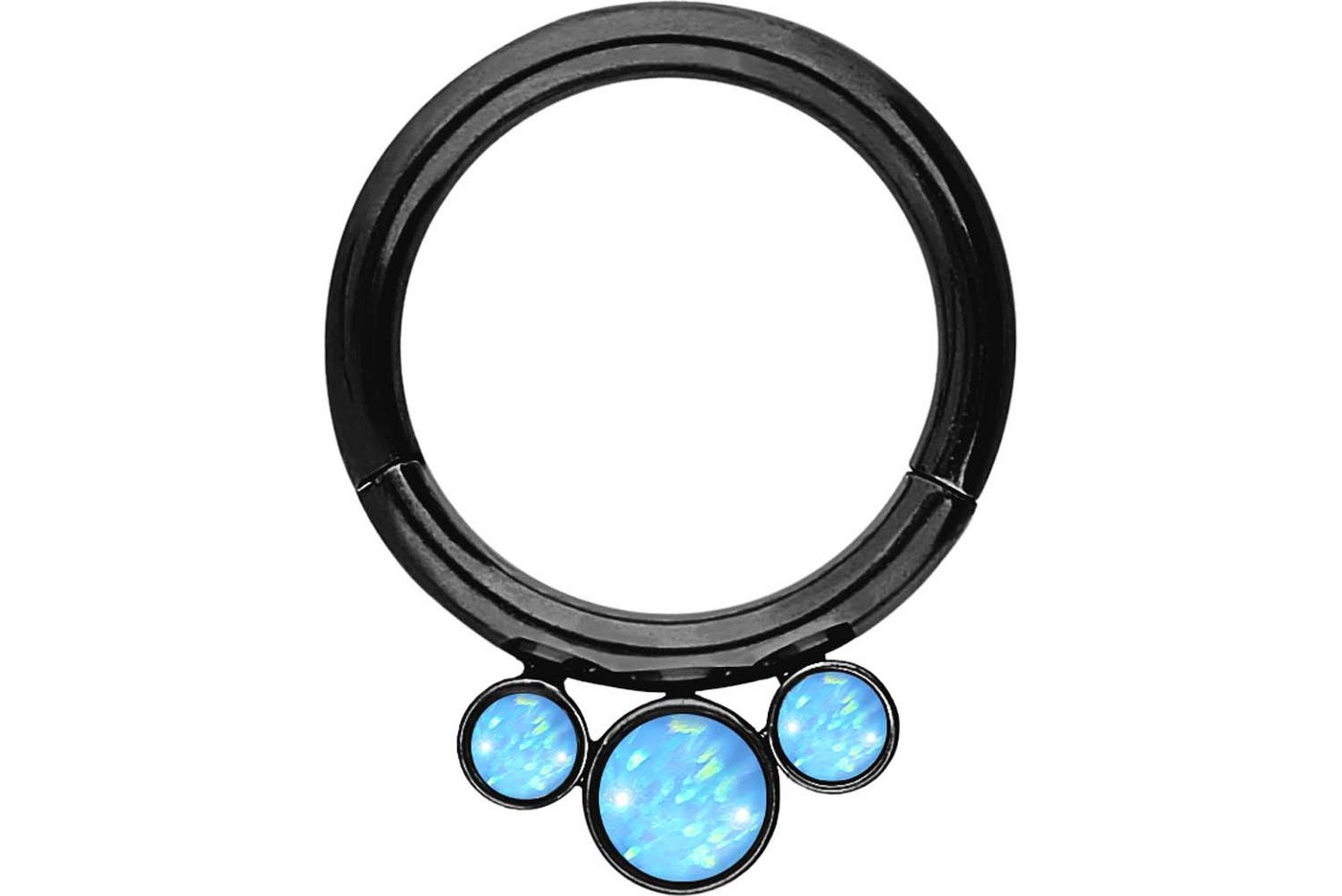 PIERCINGLINE Piercing-Set (Clicker, Chirurgenstahl Segmentrng Clicker 3 SYNTHETISCHE OPALE) von PIERCINGLINE
