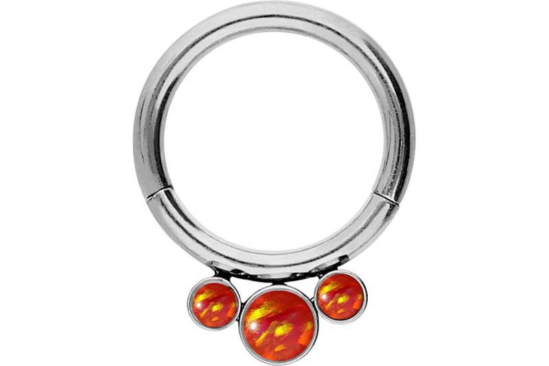 PIERCINGLINE Piercing-Set (Clicker, Chirurgenstahl Segmentrng Clicker 3 SYNTHETISCHE OPALE) von PIERCINGLINE