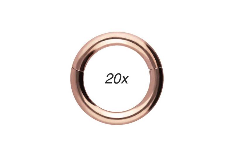 PIERCINGLINE Piercing-Set SET Chirurgenstahl Segmentring Clicker (Clicker, 20er SET) von PIERCINGLINE