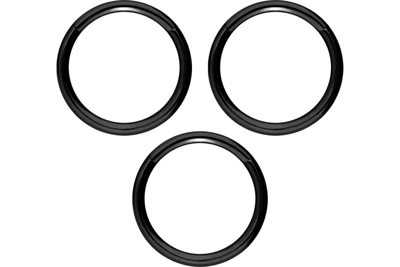 PIERCINGLINE Piercing-Set SET Chirurgenstahl Segmentring Clicker (Clicker, 3er SET) von PIERCINGLINE