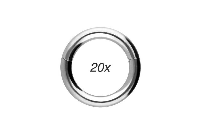 PIERCINGLINE Piercing-Set SET Chirurgenstahl Segmentring Clicker (Clicker, 20er SET) von PIERCINGLINE