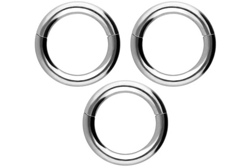 PIERCINGLINE Piercing-Set SET Chirurgenstahl Segmentring Clicker (Clicker, 3er SET) von PIERCINGLINE