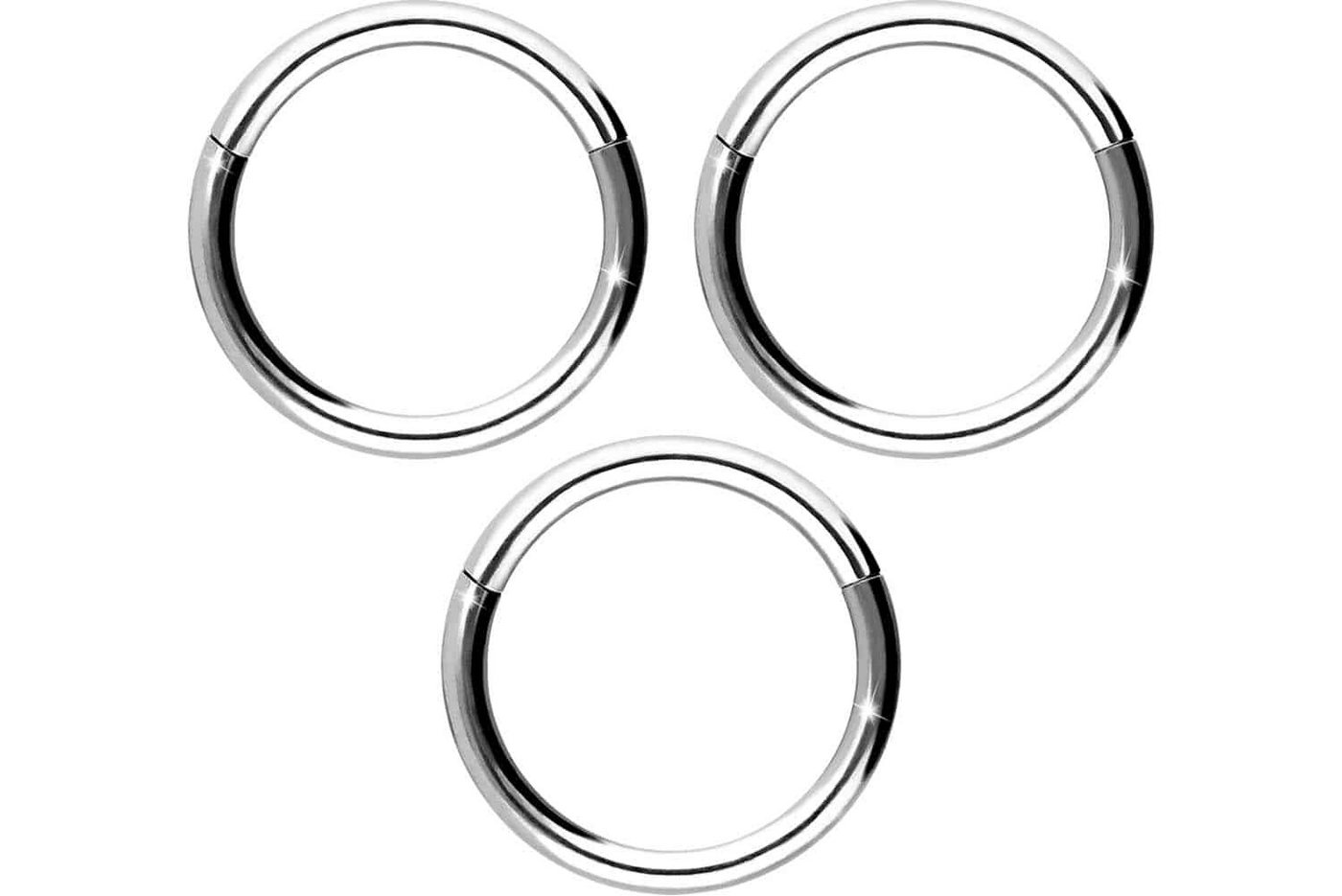 PIERCINGLINE Piercing-Set SET Titan Segmentring Clicker (Clicker, 3er SET) von PIERCINGLINE