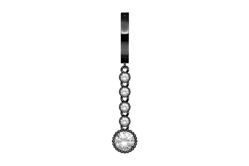 PIERCINGLINE Piercing-Set Titan Bauchnabelclicker BOGEN + 5 KRISTALLE (Clicker / 1 Stk) von PIERCINGLINE