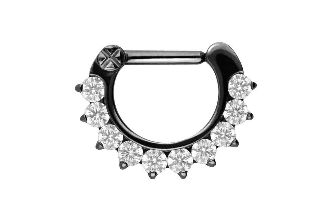 PIERCINGLINE Piercing-Set Titan Clicker 10 KRISTALLE (Clicker / 1 Stk) von PIERCINGLINE