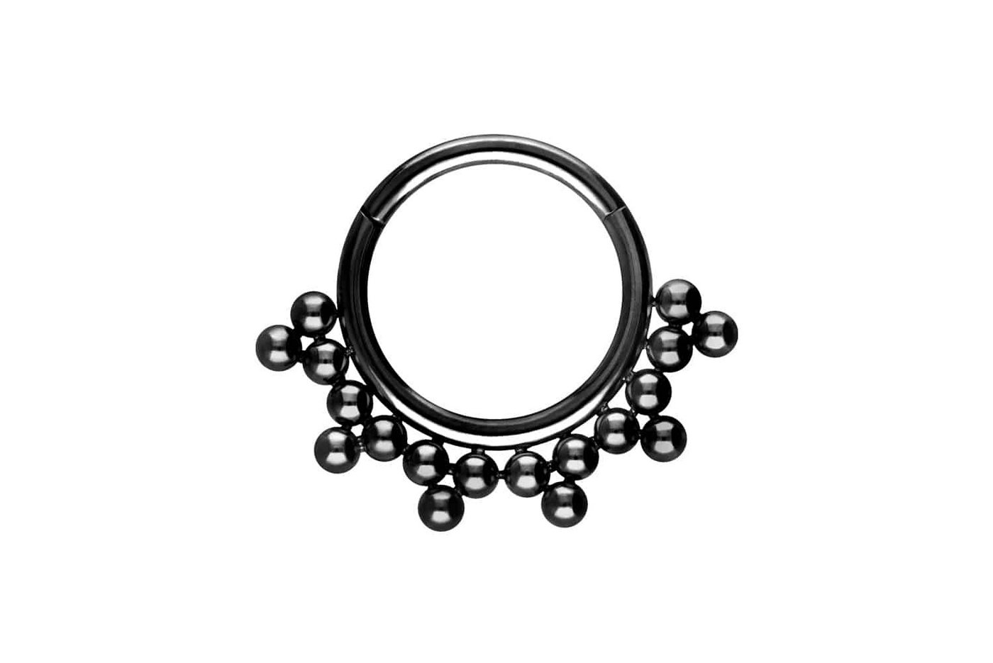 PIERCINGLINE Piercing-Set Titan Segmentring Clicker 18 KUGELN (Clicker / 1 Stk) von PIERCINGLINE