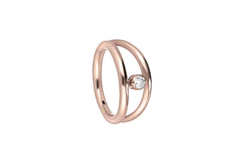 PIERCINGLINE Piercing-Set Titan Segmentring Clicker 2 RINGE + KRISTALL (Clicker / 1 Stk) von PIERCINGLINE